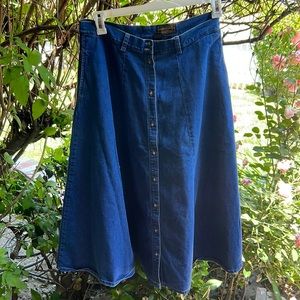 Vintage Eddie Bauer Long Denim Skirt - Size 16